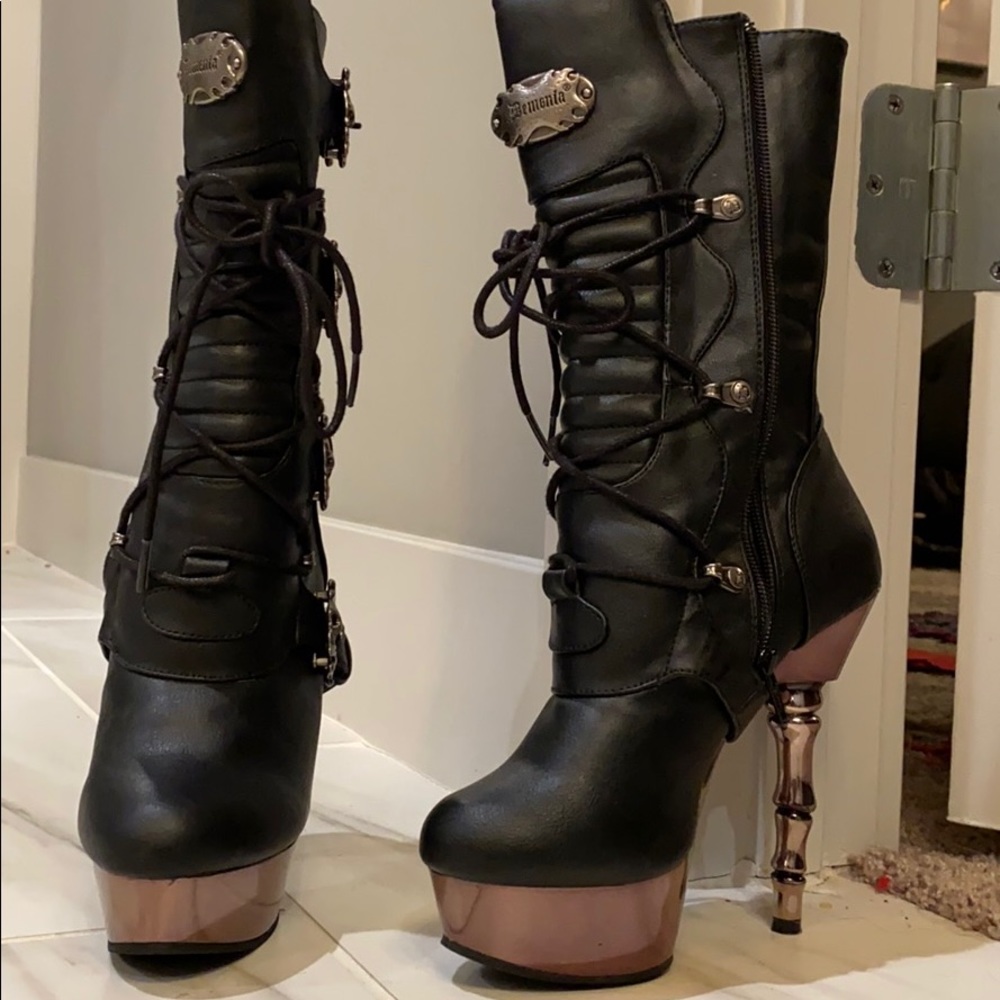 Skeleton platform boots Size 6 worn once indoors.
